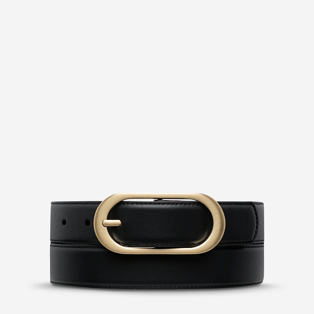 Final Loop Belt - Black Nappa/Gold: The Ultimate Statement Piece