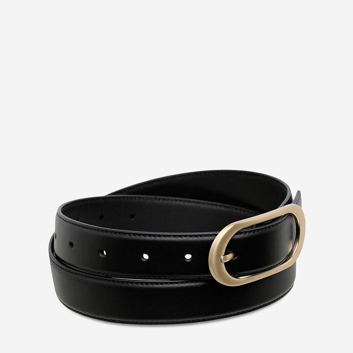 Final Loop Belt - Black Nappa/Gold: The Ultimate Statement Piece