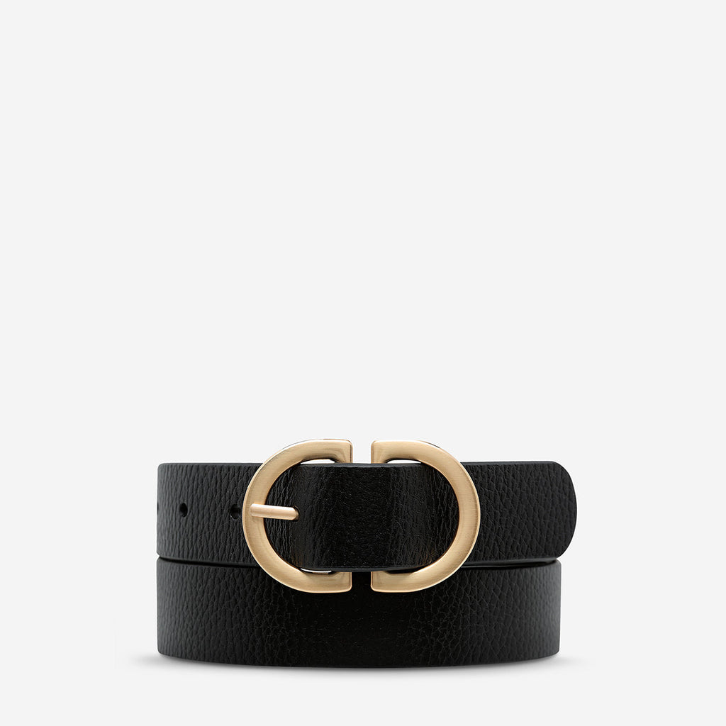 The "In Reverse" Belt: Black/Gold Edition - A Masterpiece of Asymmetrical Elegance